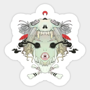 VooDoo Skull Witch, Gothic Artwork Sticker